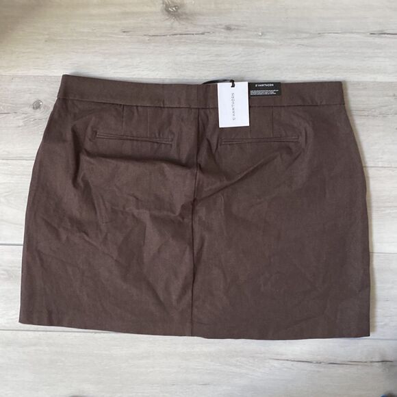 41 HAWTHORN Samantha Twill Skirt Brown 24W  NWT Stitch Fix - Picture 7 of 7